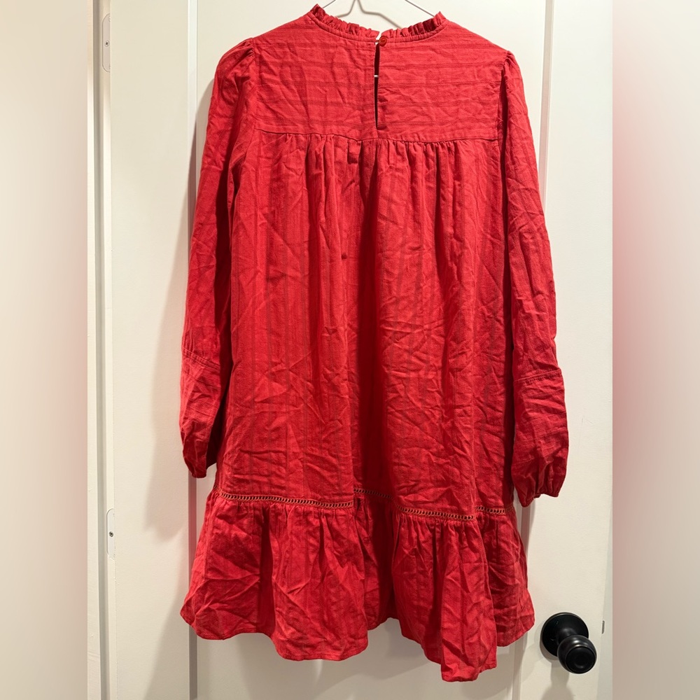 Lost + Wander Red Ruffled Sundress Size Small - Picture 2 of 7
